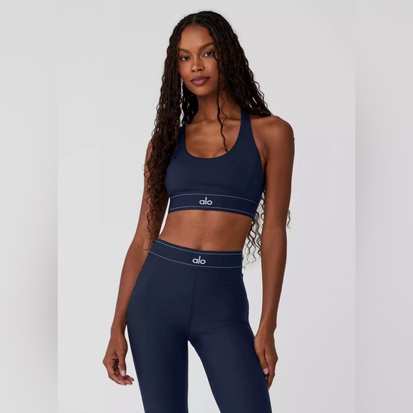 ALO Yoga Airlift Suit Up Bra Navy Size Small BNWT - Picture 9 of 11